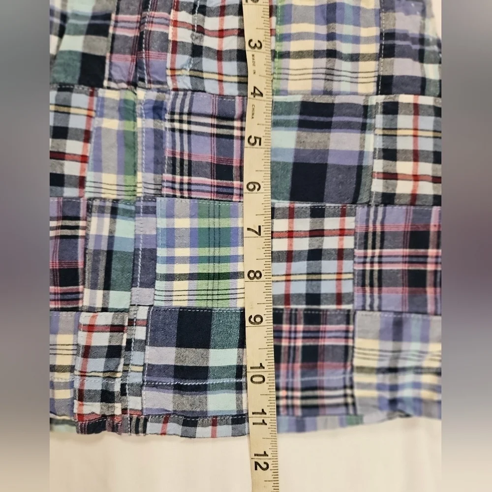 Gap Kids Girls Blue Plaid Patchwork Lined Short Skirt With Pockets Size 10